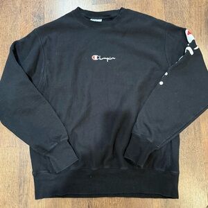 Champion Black Men's Crewneck reverse weave large